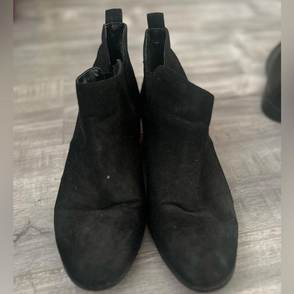 Black Wedge Heeled Booties Size 9